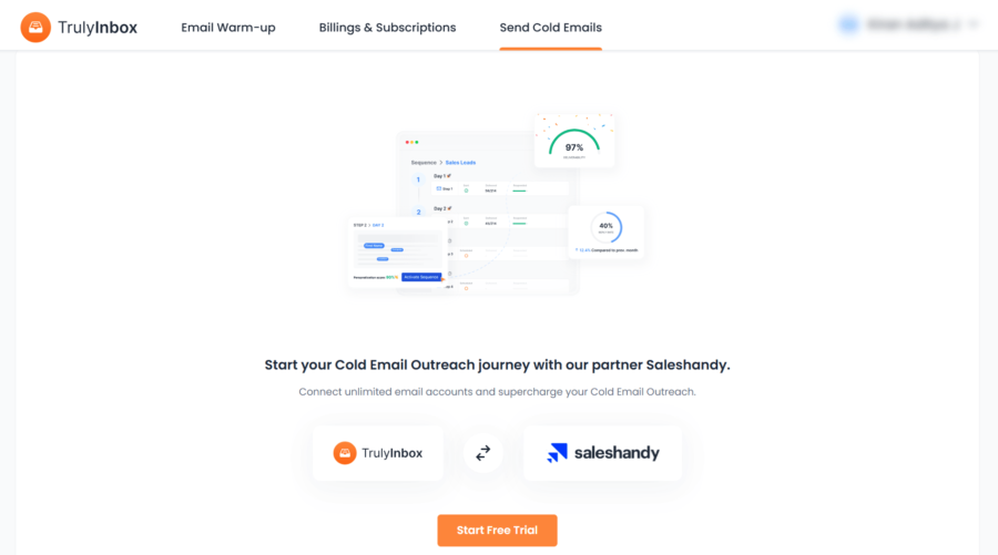 TrulyInbox integration with Saleshandy