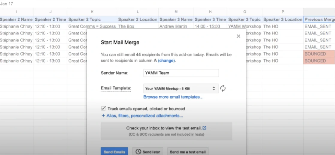 YAMM a FREE GMass alternative