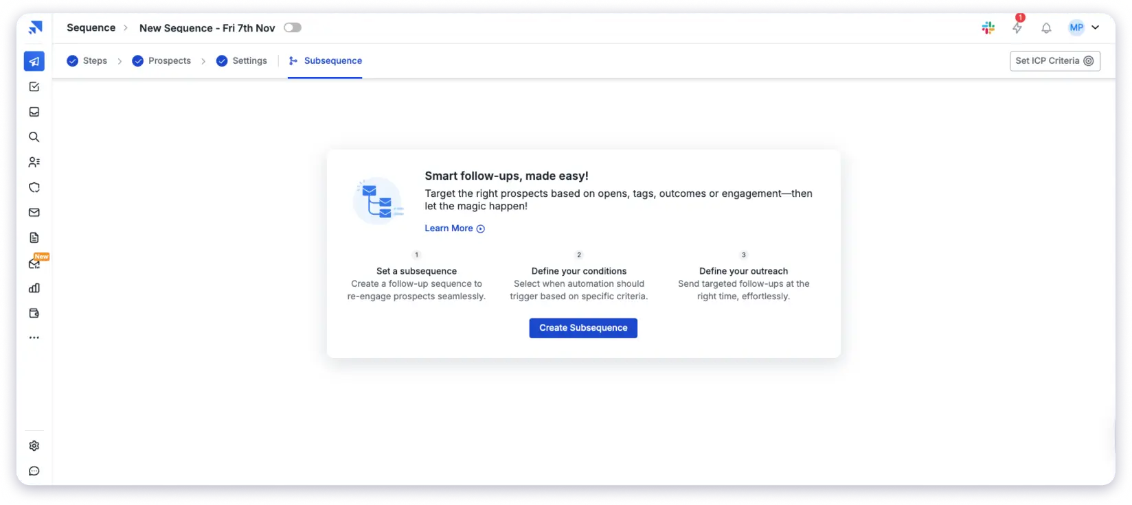 set up reminder email sequence on saleshandy
