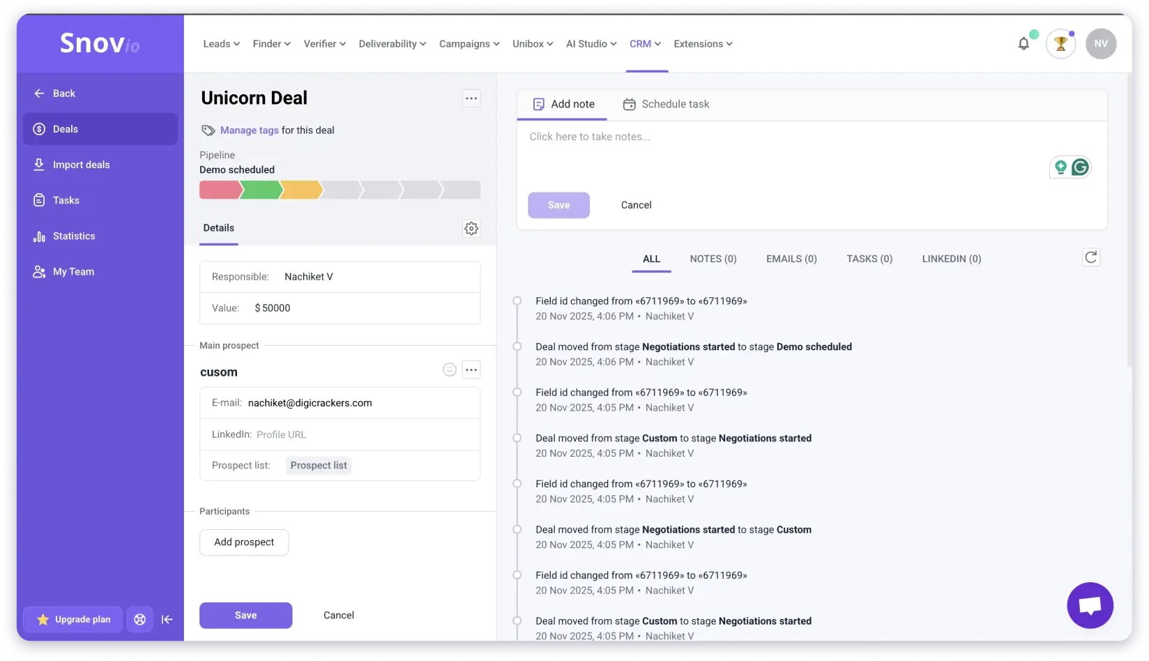 Snov.io CRM