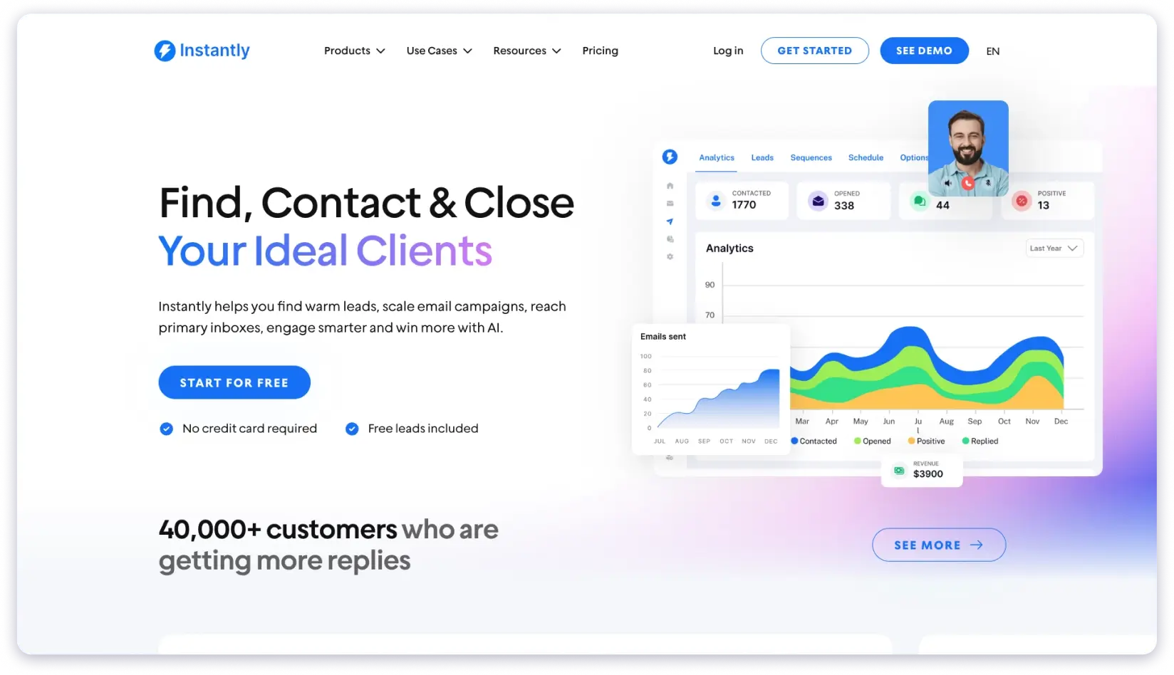 Instantly home page