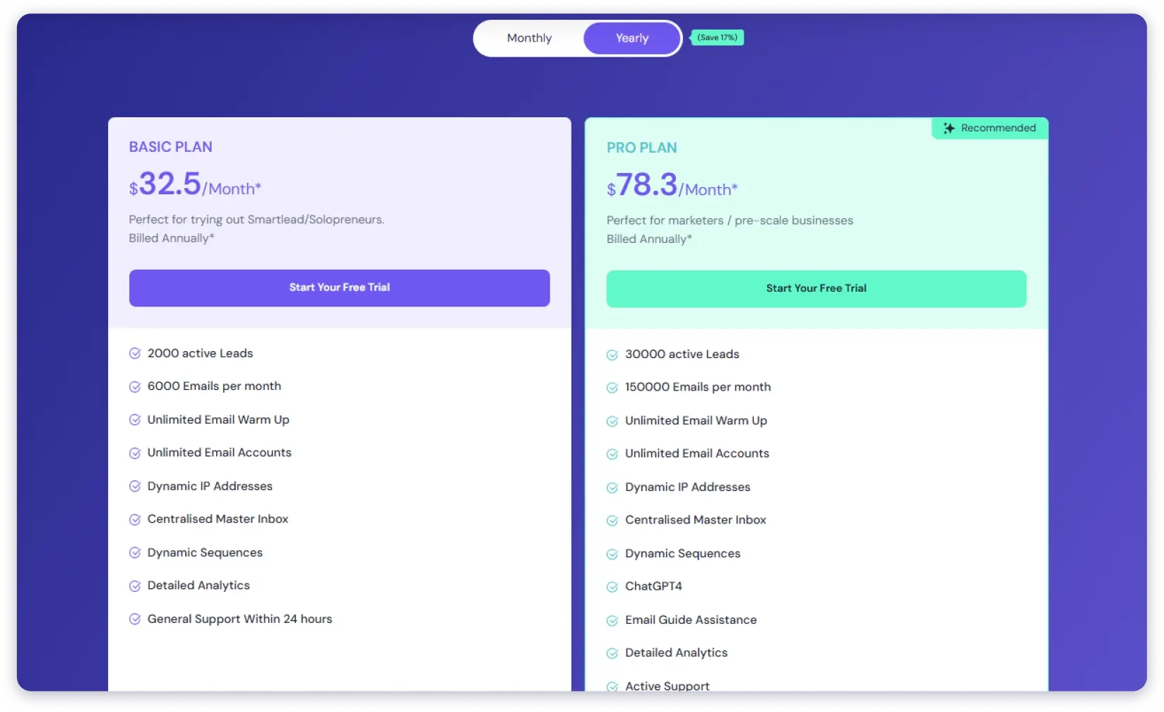 Smartlead pricing