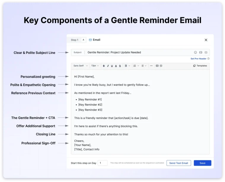 friendly reminder email