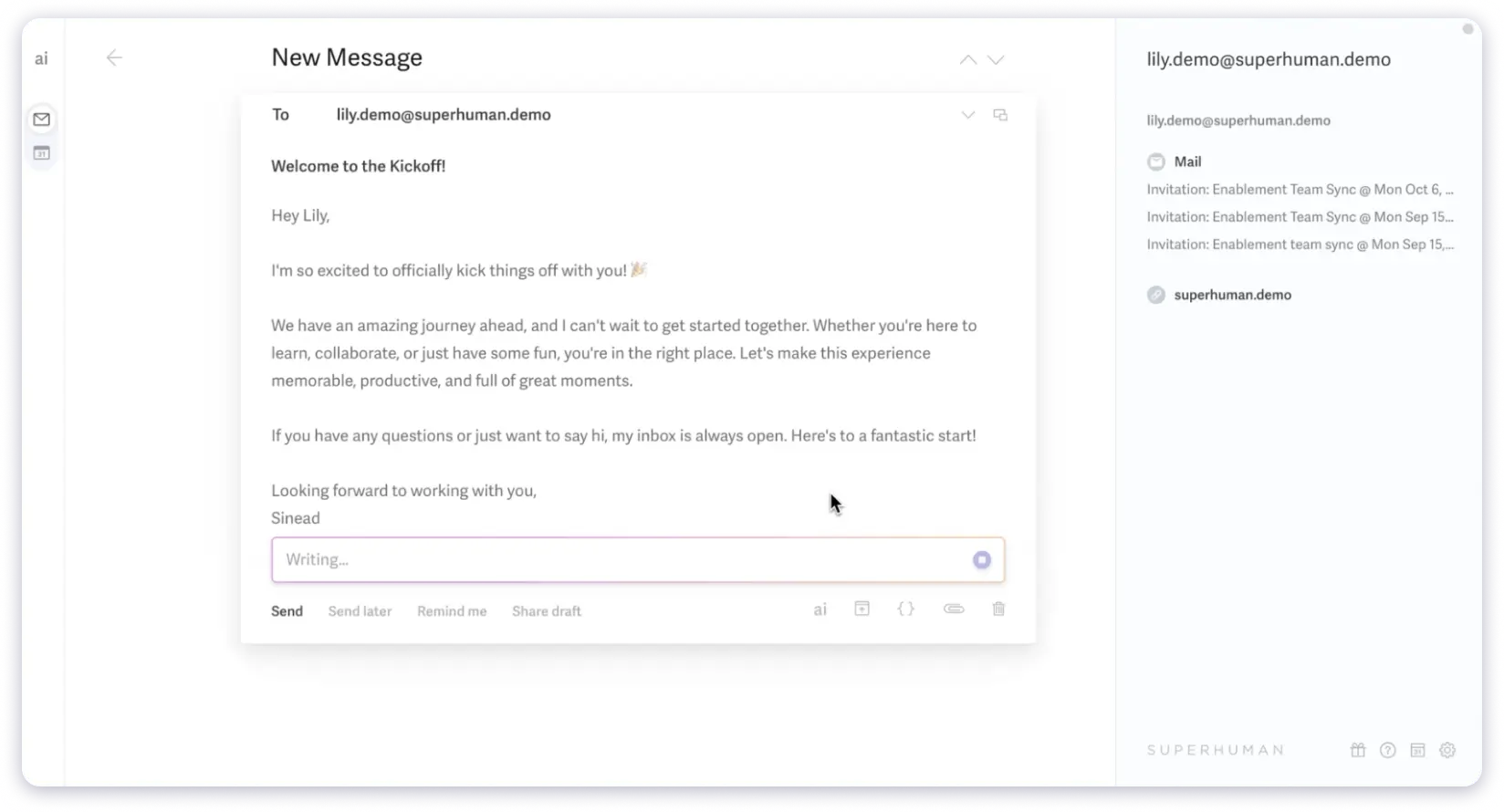 Superhuman- the best AI email assistant for speed