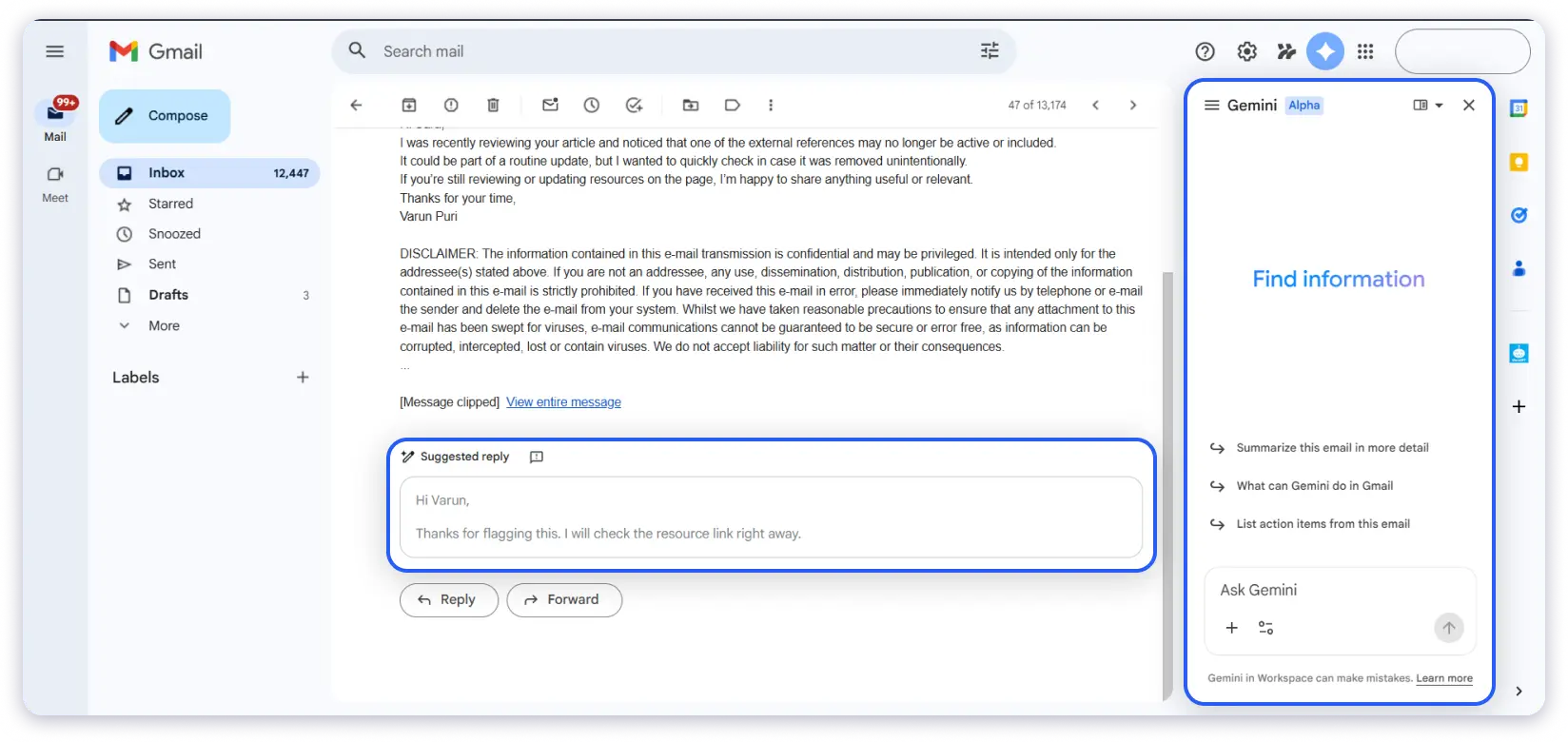 Gemini the best AI email assistant for gmail users