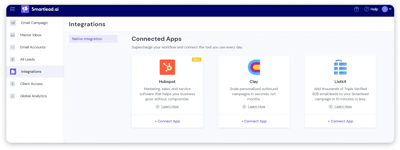 Smartlead's integrations