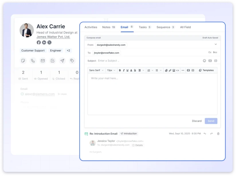 send emails crm