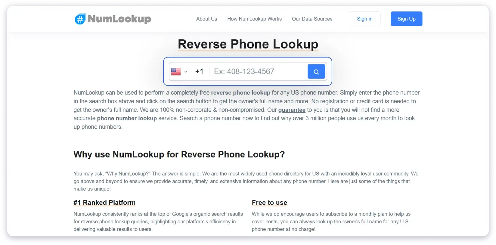Numlookup Tool