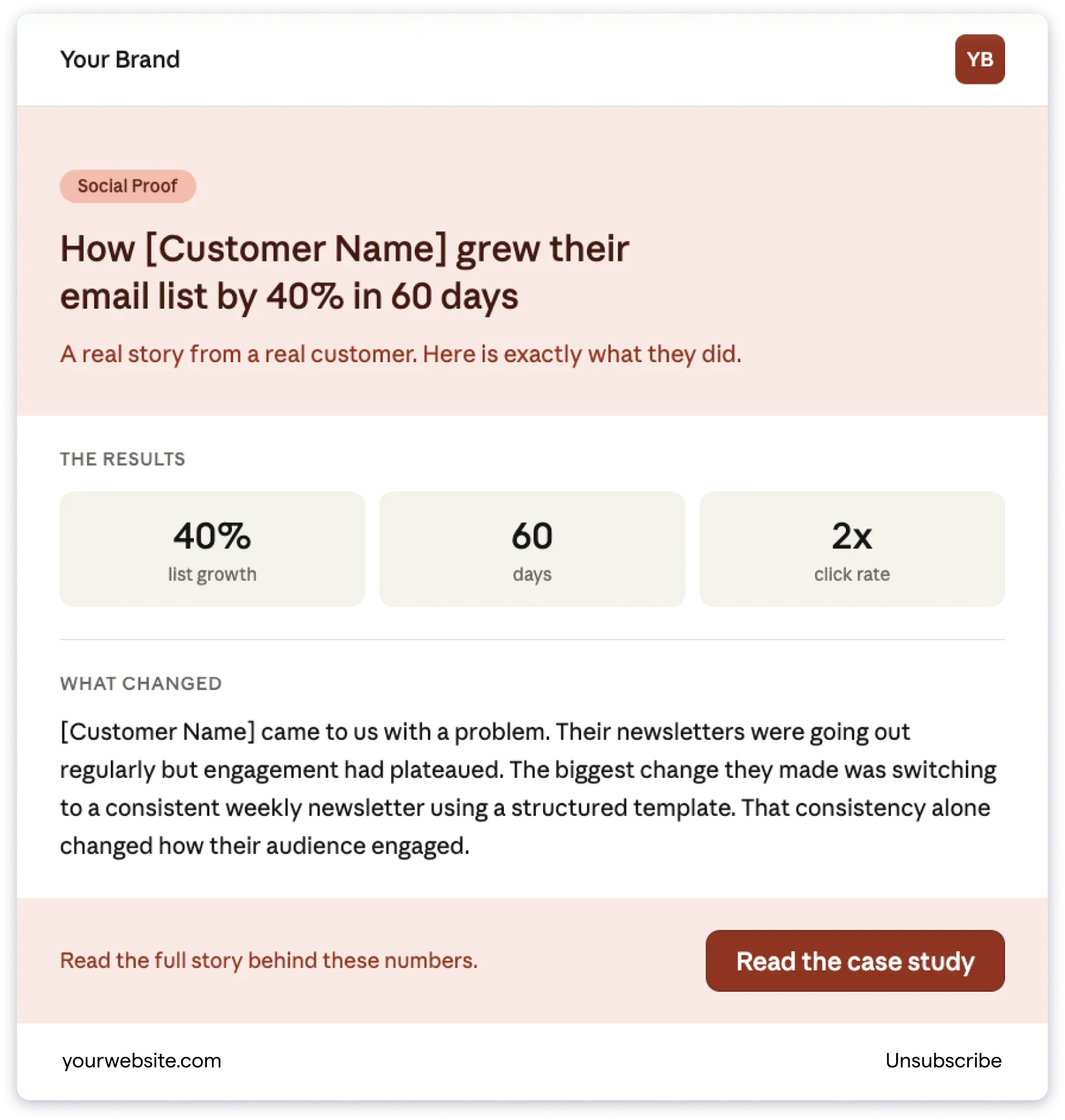 Case Study/Social Proof Newsletter
