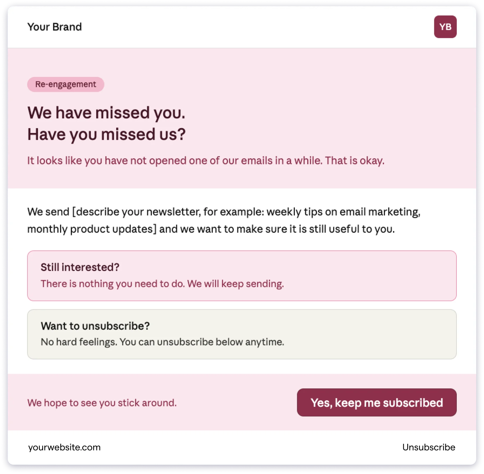 Re-engagement Newsletter