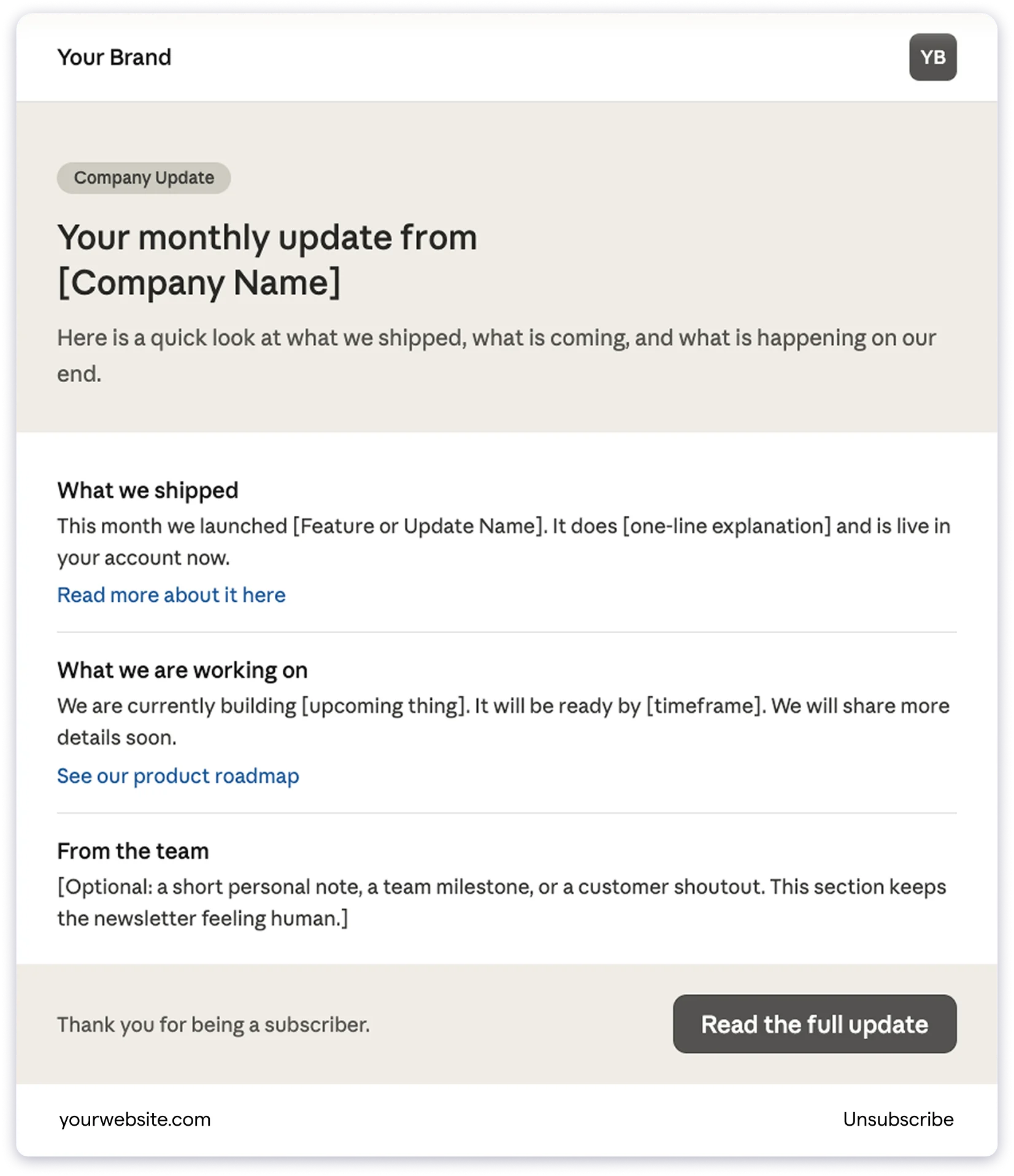 Company Update Newsletter